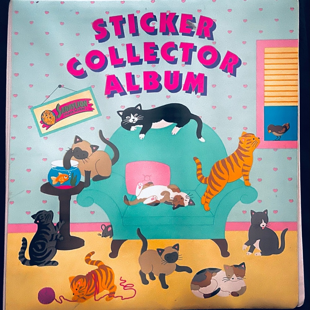 90’s vintage, Sandylion Sticker Album with Colorful Design!